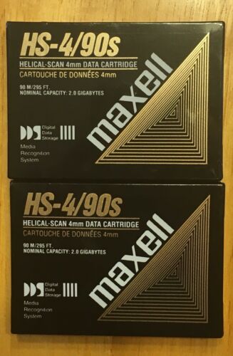Lot Of 2 Maxell HS-4/90S 4mm Data Cartridges