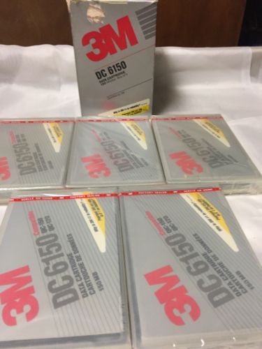 LOT OF 5 3M DC 6150 DATA CARTRIDGE TAPE 150 MB (620FT-189M)