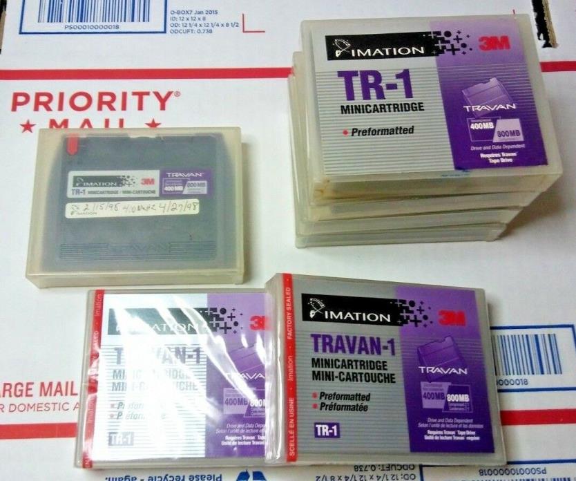 3M imation TR-1 Travan 400/800MB QIC MC Data Tape Cartridge NEW X2 + 5 USED LOT