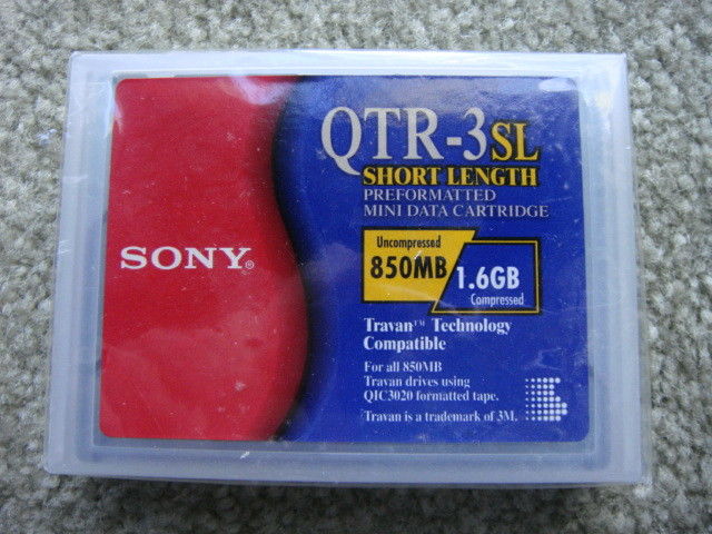 VTG SONY QTR-3SL Short Length Mini Data Cartridge 850MB/1.6GB Sealed in Plastic