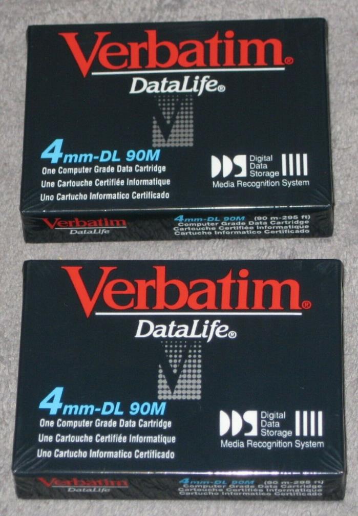 Lot Of 2 Verbatim DataLife 2.0GB 4MM-DL 90M Data Cartridges DSS1 ~ New/Sealed