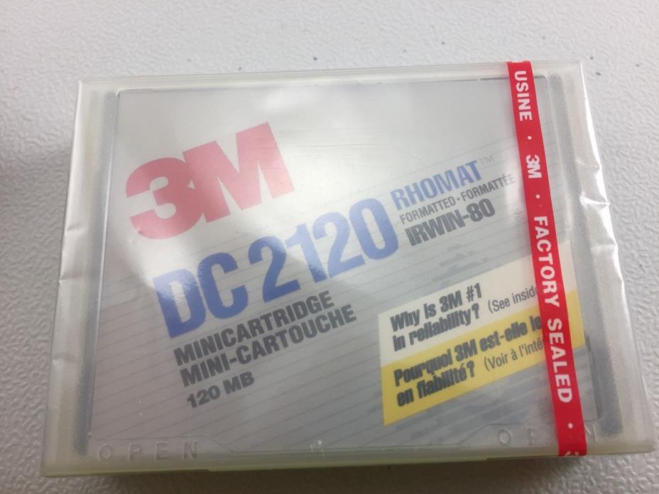 3M DC2120 RHOMAT FORMATTED MINI CARTRIDGE 120MB NEW IN PACKAGE IRWIN-80