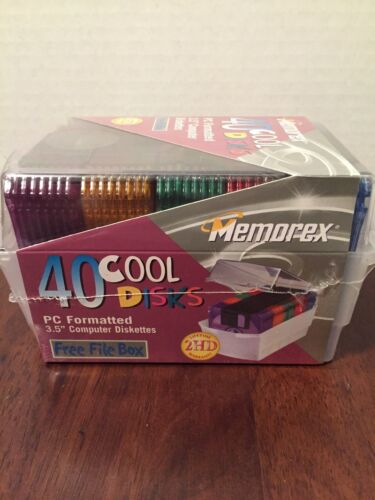 NEW!! Memorex 40 Cool Disks Color Floppy Disks 3.5