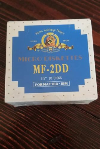 Vintage Metro Goldwyn Mayer MF-2DD Micro Diskettes IBM. Sealed Package Rare!!!!!