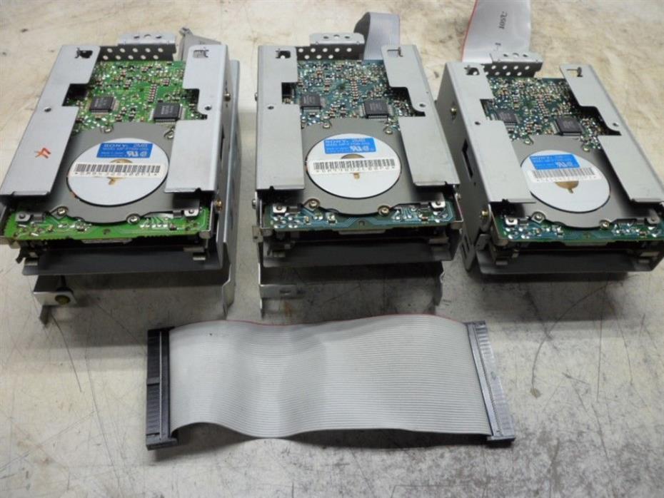 3 APPLE SONY FLOPPY DRIVES MP-F75W-01G & 1 HARD DISK 40SC UNTESTED PARTS ONLY