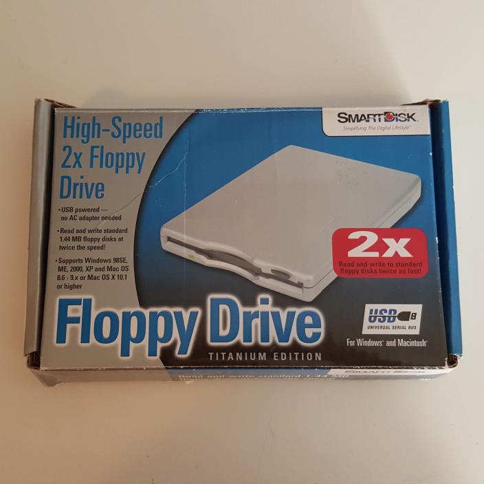 Smartdisk High Speed  2X Floppy Drive Usb Powered For 1.44 MB Floppy Disk