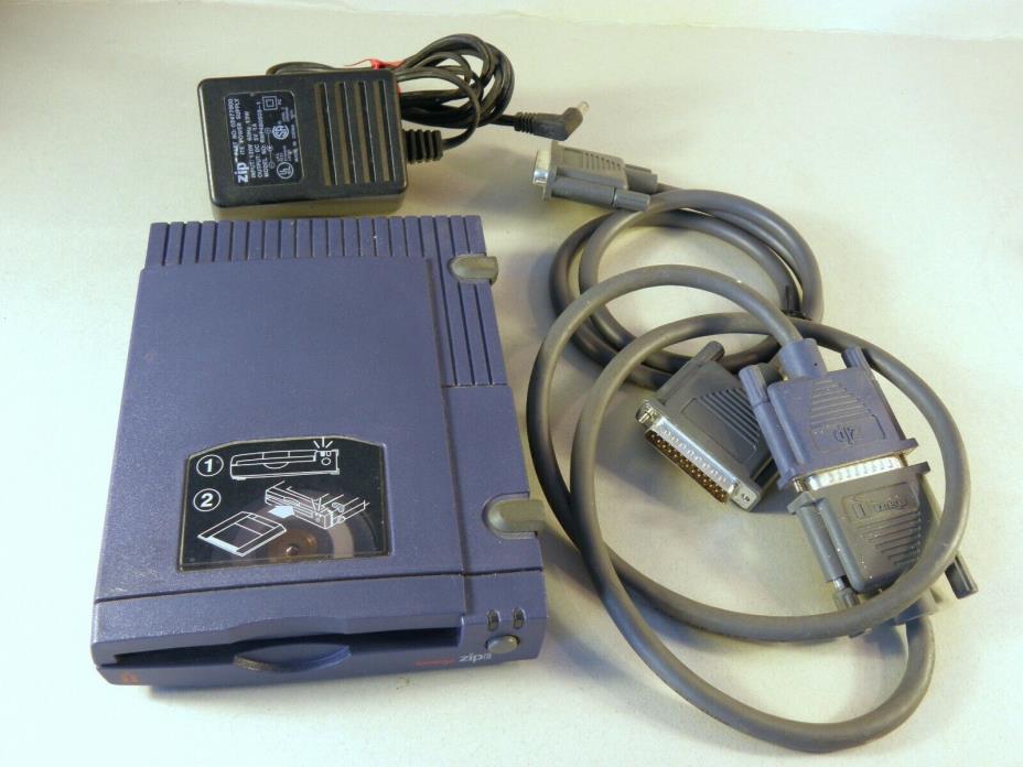 Iomega Zip 100 Drive with Power Supply & 2 Cables Z100P2