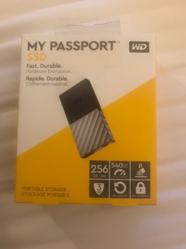 NEW WD My Passport 256 GB Portable External Solid State SSD USB Drive 540MB/s