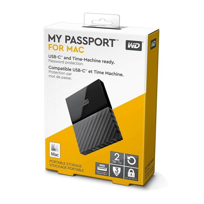 WD My Passport for Mac WDBLPG0020BBK-WESE 2 TB External Solid State Drive - Port