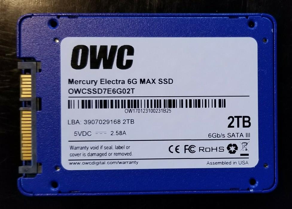 OWC Electra 6G 2TB Max SSD SATA OWCSSD7E6G02T Solid State Drive