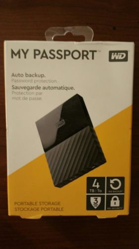WD - My Passport 4TB External USB 3.0 Portable Hard Disc Drive HDD - New