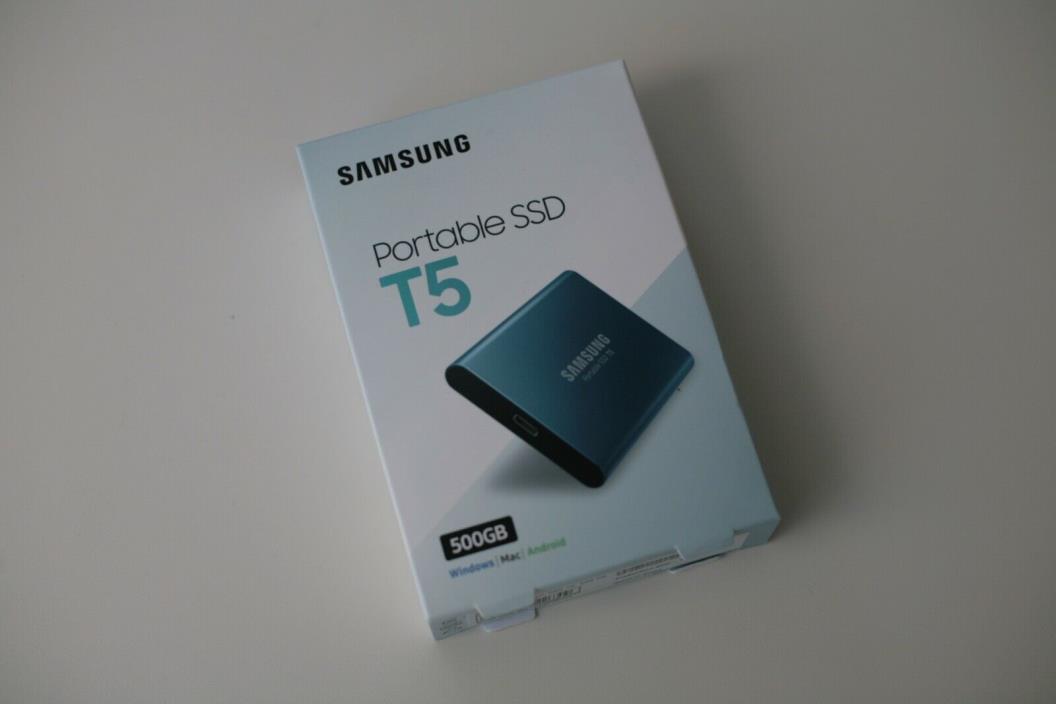 SAMSUNG MU-PA500B/AM T5 Portable SSD 500GB External Hard Drive - Blue