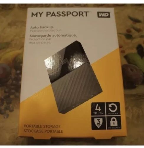 WD My Passport 4TB External USB 3.0 Portable HD-NEW - SEALED-FREE SHIPPING!