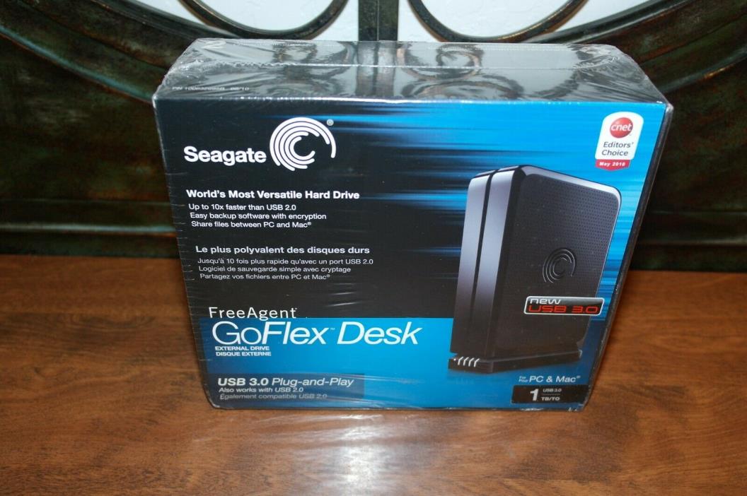 Seagate 1TB FreeAgent GoFlex Desk External HardDrive 3.0 New.