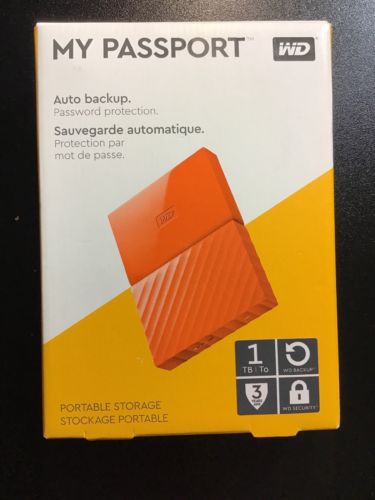 WD - My Passport 1TB External USB 3.0 Portable Hard Drive - Orange