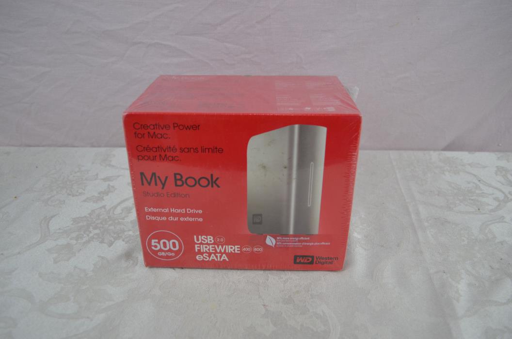 NEW Sealed Mac Western Digital 500 GB My Book External Hard Drive WD5000HIQ-00