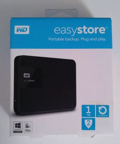 Western Digital WD - easystore 1TB External USB 3.0 Portable Hard Drive - Black