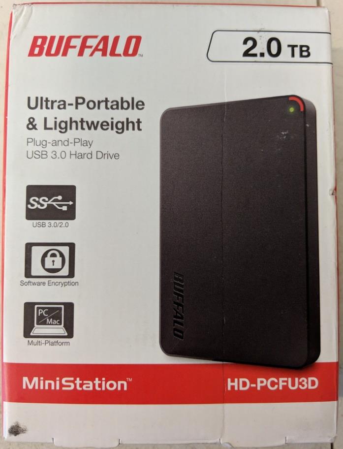 BUFFALO MiniStation 2TB USB 3.0 Portable HDD (HD-PCF2.0U3BD) #EB7498