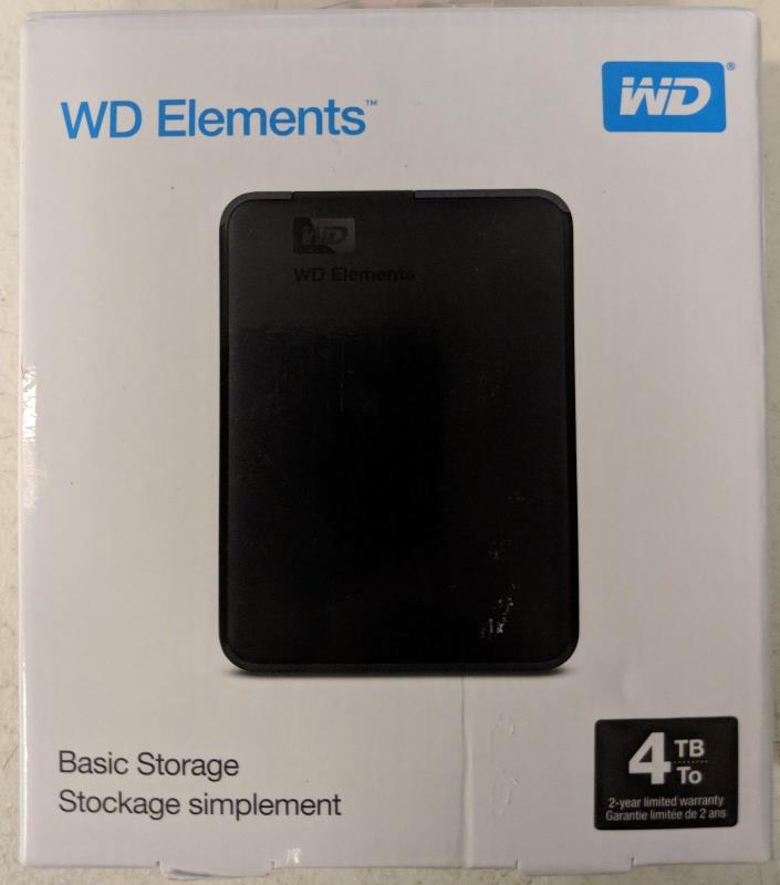 Western Digital 4TB USB 3 External Hard Drive (WDBU6Y0040BBK) #EB7465
