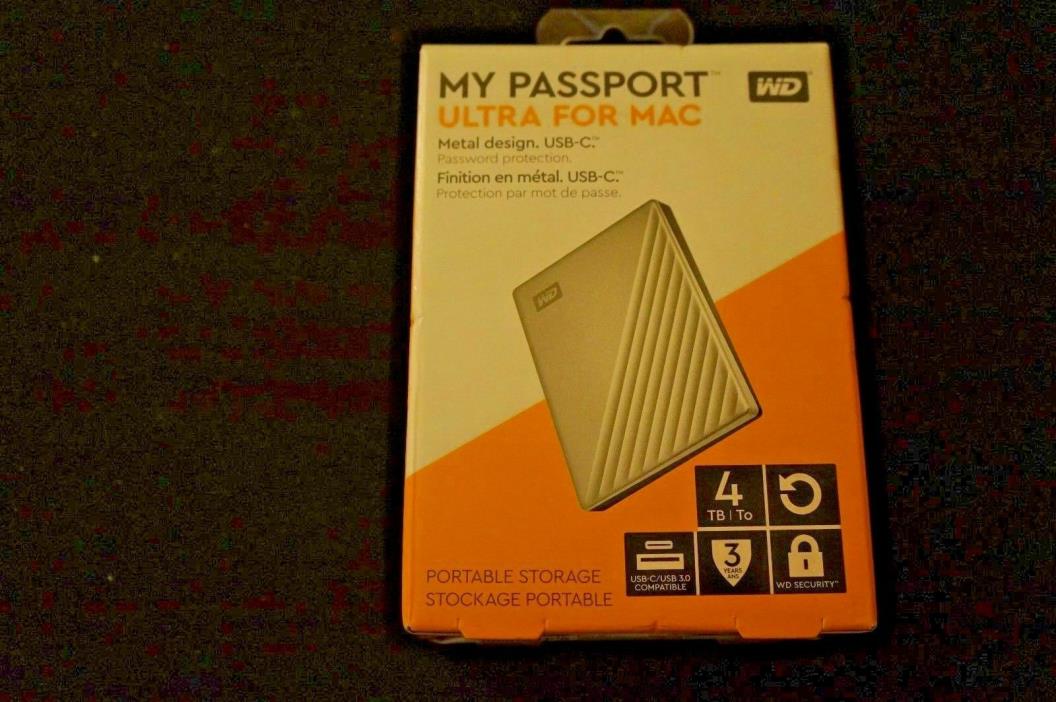 FREE SHIPPING! For Mac WD 4TB My Passport Ultra USB 3.0 Type-C External HD