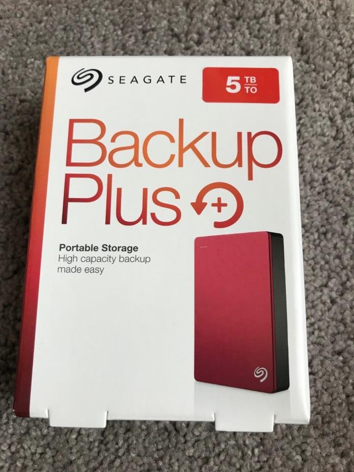 Seagate Backup Plus 5TB USB 3.0 Portable External Hard Drive - STDR5000303 (Red)