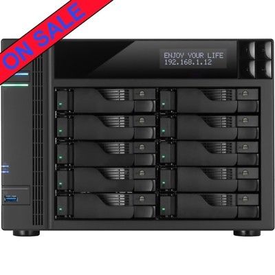ASUSTOR AS6210T 20tb SSD NAS Server 10x2000gb Seagate BarraCuda Drives
