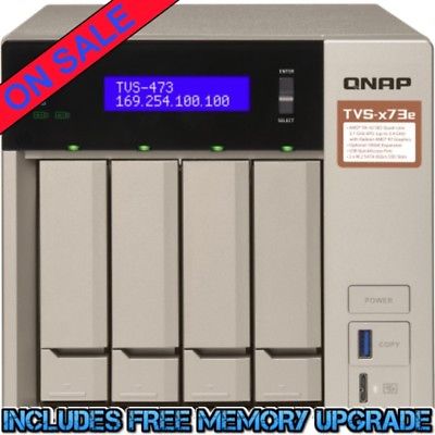 QNAP TVS-473e 8tb SSD NAS Server 4x2000gb Seagate BarraCuda Drives