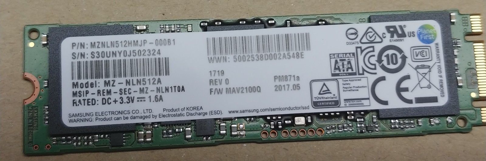 NEW SAMSUNG PM871b 512GB M.2 SATA Solid State Drive PM871 SSD 500GB 2018 model