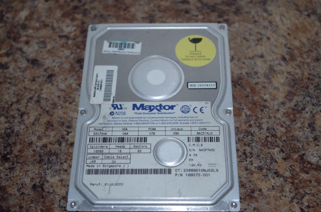 Rare Maxtor 33073H4 30GB IDE 3.5in Drive