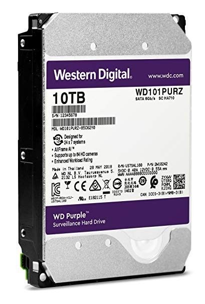 Western Digital Purple 10TB 7200RPM WD101PURZ SATA 6.0 GB/s 256MB Hard Drive NEW
