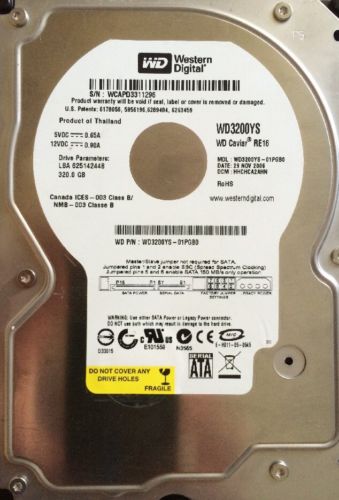 WD Caviar RE 320 GB,Internal,7200 RPM,3.5
