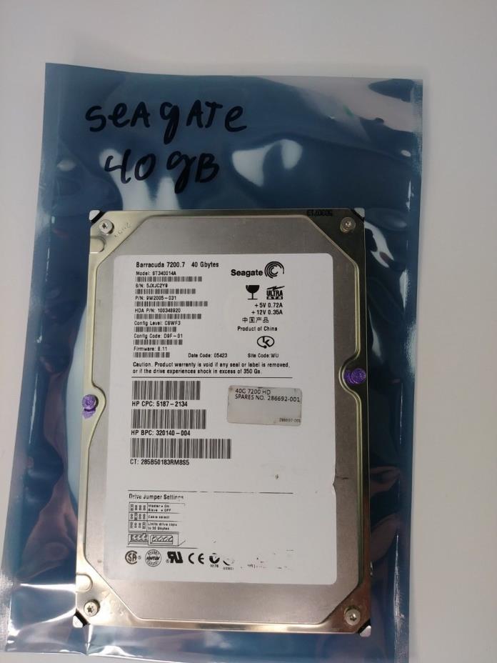 Seagate Barracuda ST340014A 40GB HDD 7200.7 RPM