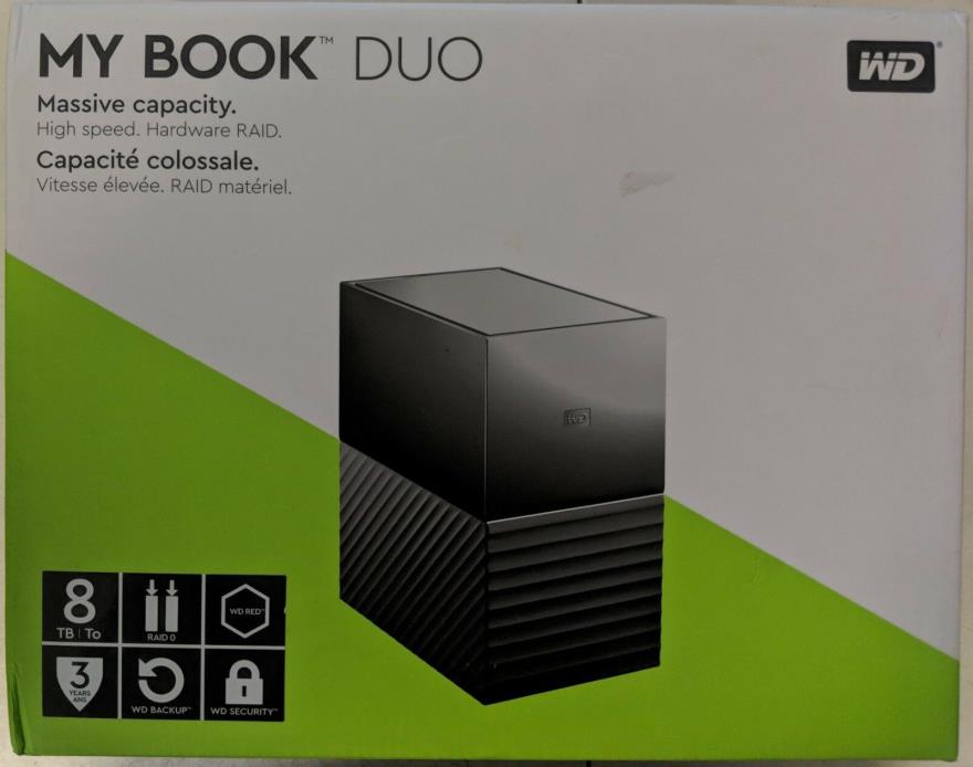 WD My Book Duo 8TB USB 3.1 External Hard Drive (WDBFBE0080JBK) #EB8758-60