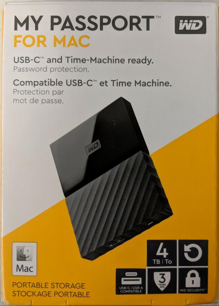 Western Digital My Passport 4TB External HDD (WDBP6A0040BBK) #EB7454/8237-45