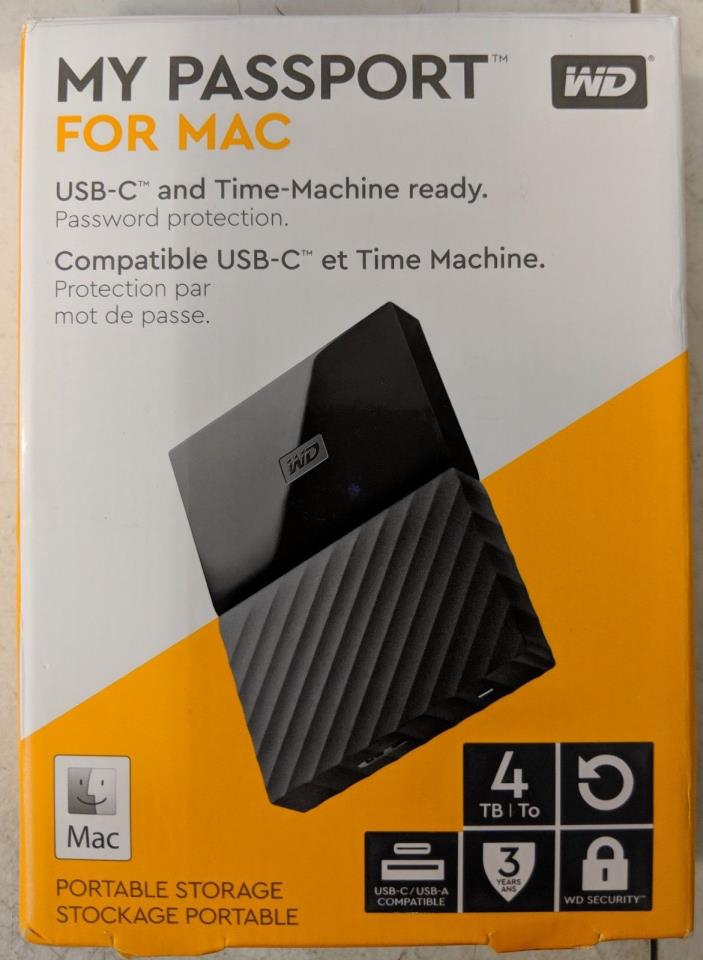 Western Digital My Passport 4TB External HDD (WDBP6A0040BBK) #EB7277-29
