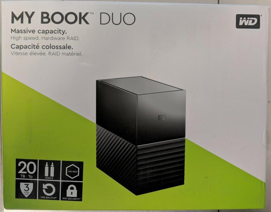 WD 20TB My Book Duo Desktop RAID External HDD USB 3.1 (WDBFBE0200JBK) #EB8761