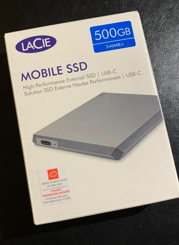 SEALED Lacie Mobile SSD Solid State Drive 500GB STHM500400 - FREE USPS - NEW