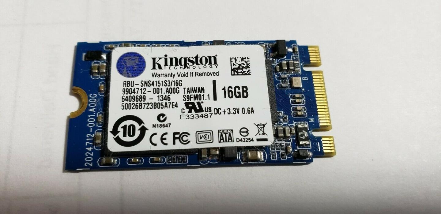 Kingston 16GB SSD SATA III SSD M.2 Solid State Drive RBU-SNS4151S3/16GD