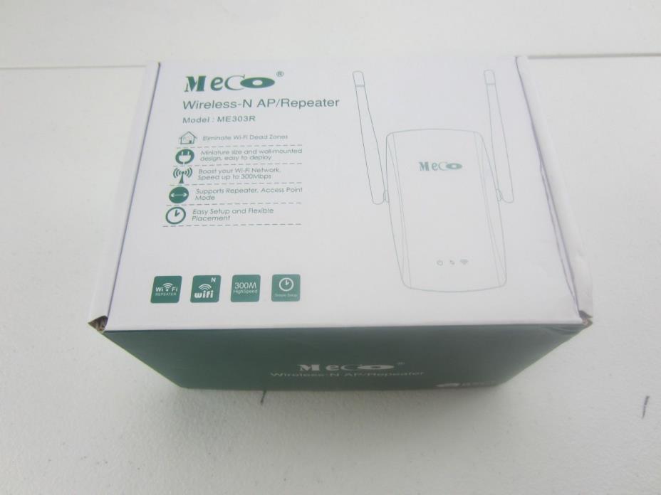 MECO Wireless - N AP/Repeater Model: ME303R 300Mbps Wifi Signal Amplifier NEW