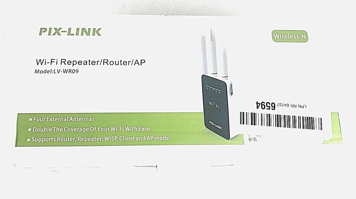 PIX-LINK LV-WR09 WiFi Range Extender Wireless Router Repeater AP US Plug 30m/50m