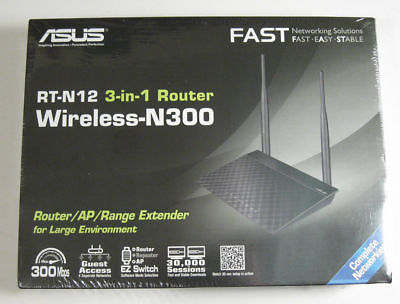 New Asus RT-N12 3-in-1 Wireless N Router (DD-WRT Tomato Compatible)