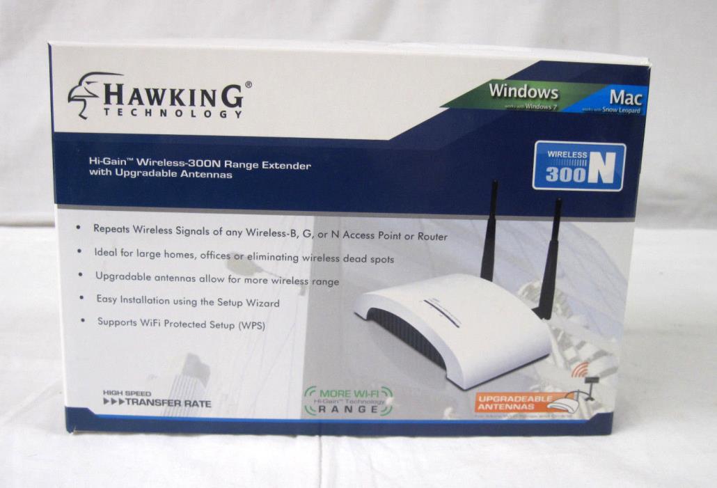 Hawking HWREN1 Hi-Gain Wireless-300N Range Extender with Upgradeable Antennas