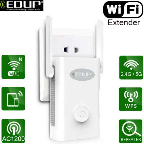 WiFi Repeater Wireless WPS Long Range Wi-Fi Dual Band Repeater 1200Mbps Booster