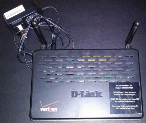 ??Verizon D-Link Modem Router Model DSL 2750B with Power Cord 4 Port / Tested??