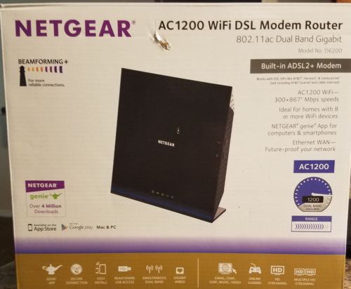 Netgear d6200 modem/router ac1200