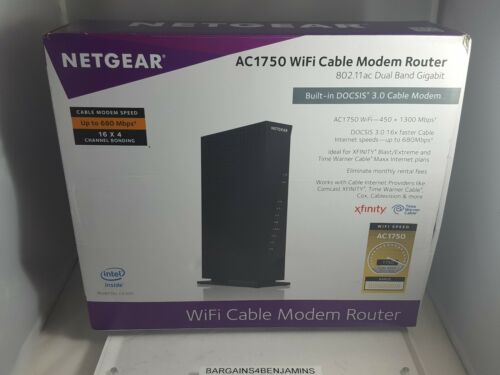 Netgear C6300 Wireless Router-Cable Modem-680 Mbps-2.4GHz/5GHz  802.11b/a/g/n/ac