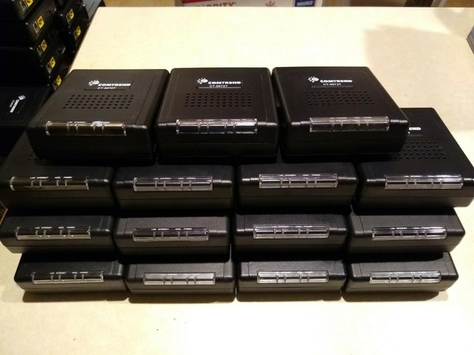 Lot of 15 Comtrend CT-5072T ADSL2+ ADSL Modems + Power Supplies Cleaned Upgraded