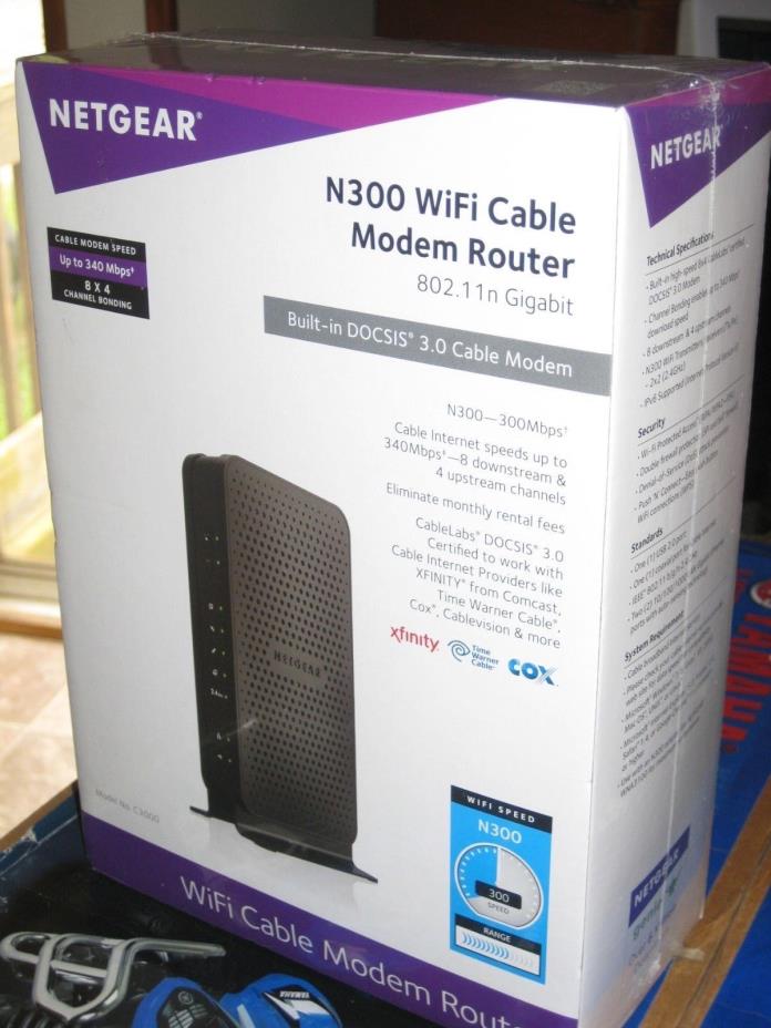 Netgear N300 WiFi DOCSIS 3.0 Cable Modem Router C3000 - C2