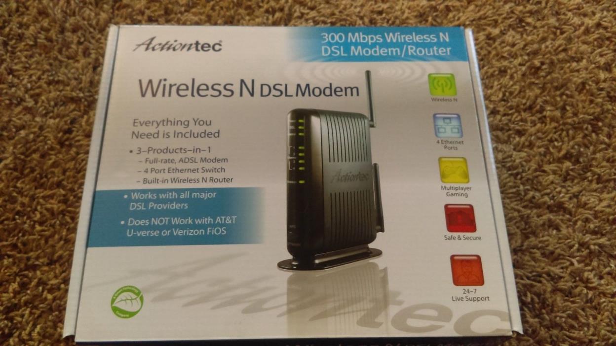 WI-FI DSL MODEM Actiontec 300 Mbps 4-Port Wireless N Router INTERNET COMPUTER