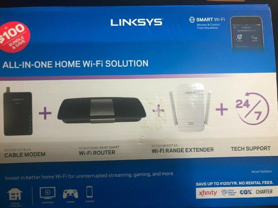 Linksys-All-In-One-Home-Wifi-Solution-Cable-Modem-AC1600-Router-AC1200 NEW